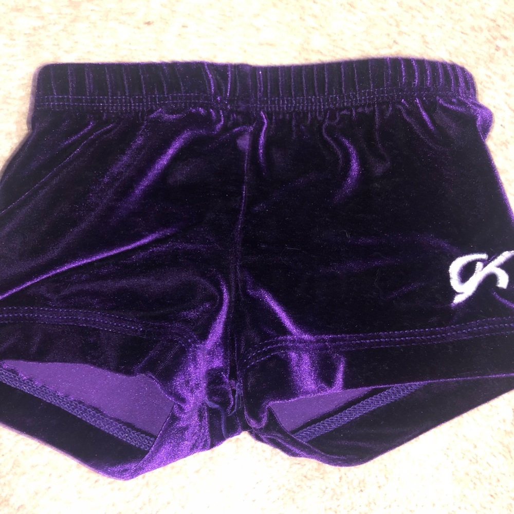 Girls purple velvet sport shorts